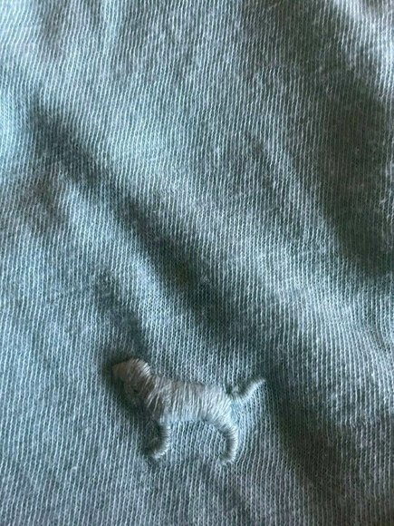 Pink Victorias Secret Women Short Sleeve TShirt Light Blue SZ Medium Pocket - Picture 5 of 7